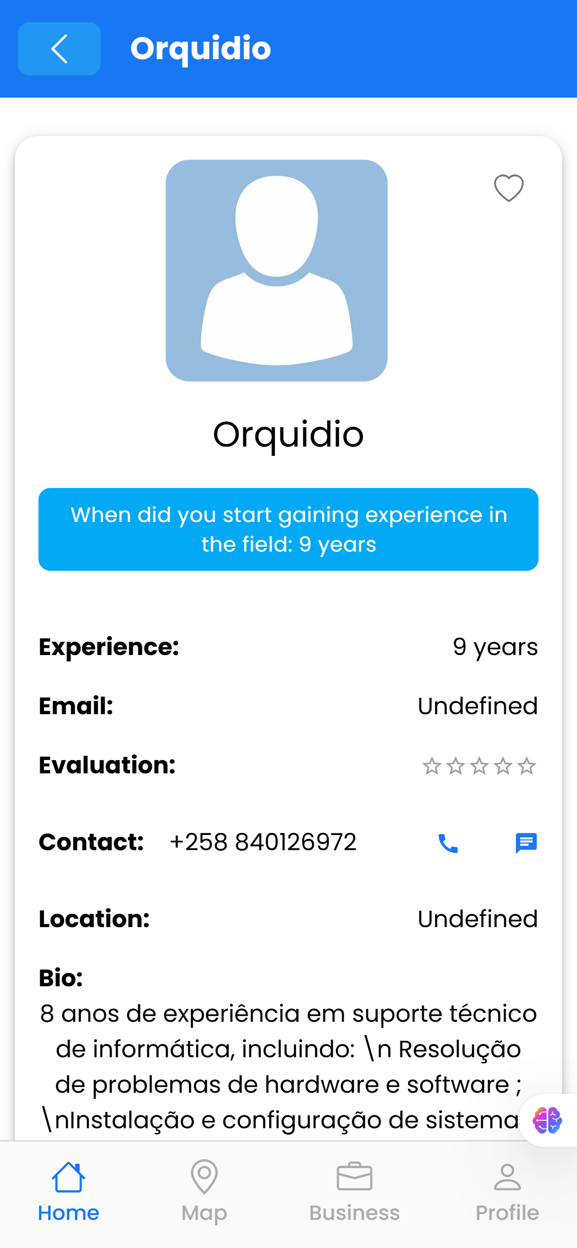 App screen